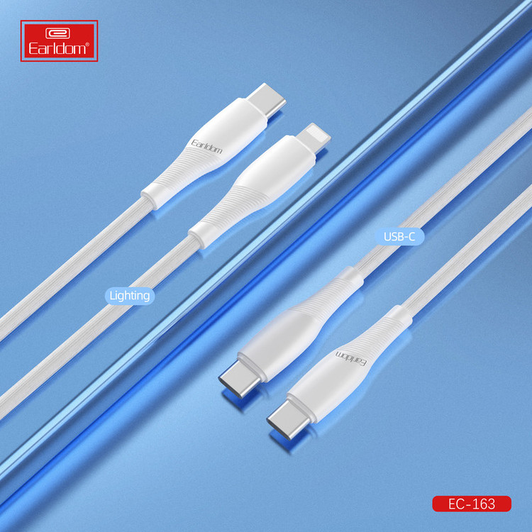 کابل تایپ سی ارلدام 60 وات EC-163C-C طول 0.25 متر