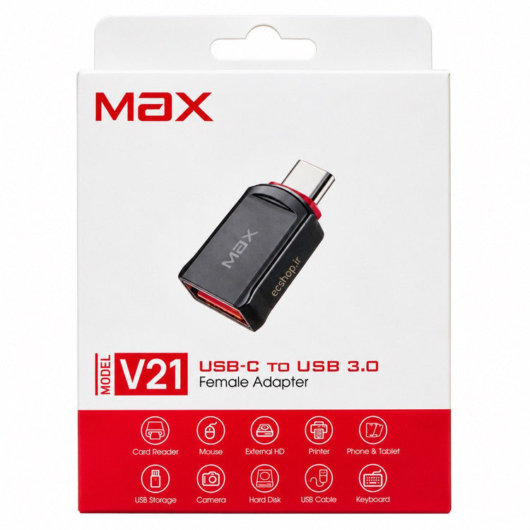تبدیل OTG برند Max تایپ سی به USB مدل V21